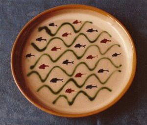 Fad 1980, lertøj med begitning, diameter 24 cm