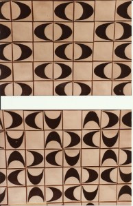 Fliser, 1976, porcelæn. Hver flise måler 5cm x 5 cm.